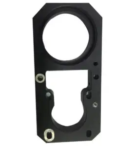 precision CNC machined aluminum part black anodized