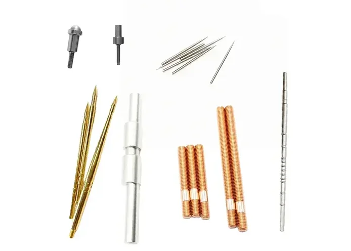 Precision Swiss machined micro-components, including medical probes and electronic connector pins, where extreme precision is required.