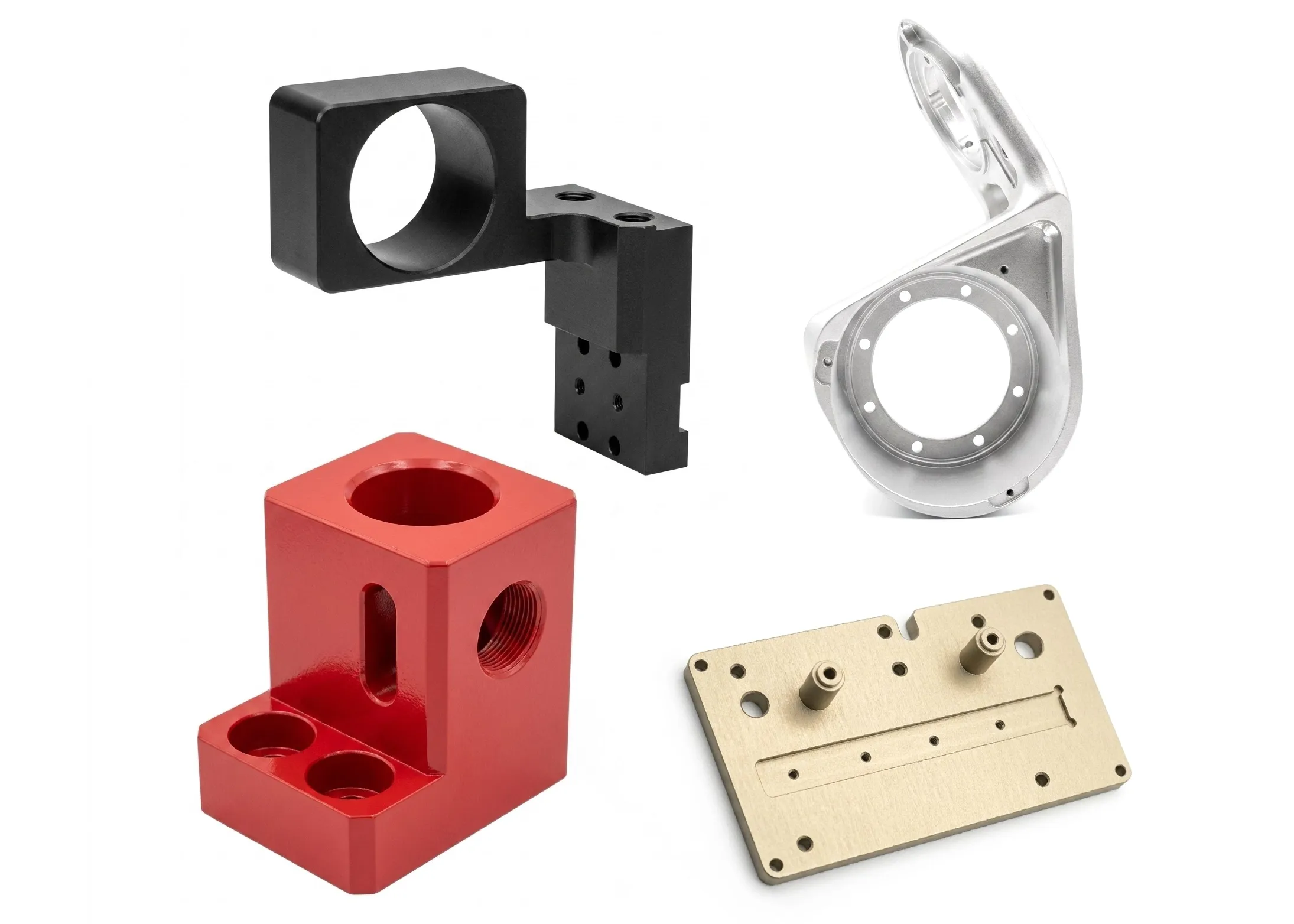 Complex multi-sided components like manifolds and custom blocks produced via 5-axis milling in a single setup to control cost and ensure precision, by FIWOK METALWORKS.