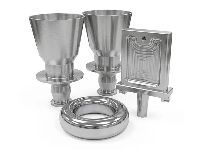 As-machined aluminum CNC part with visible milling marks