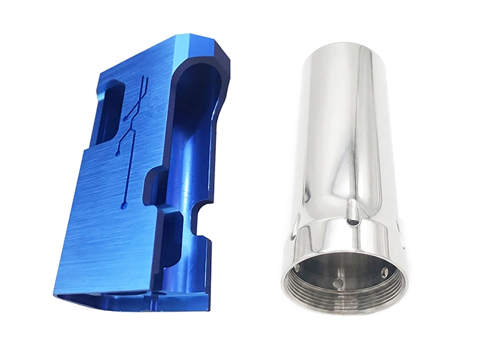 Representative brushed aluminum and polished stainless steel components.