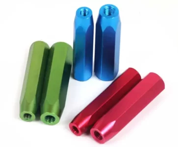 aluminum parts anodized in colors after CNC turning or milling machining